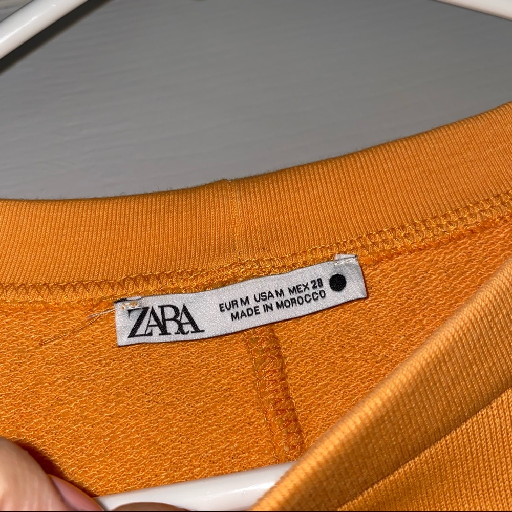 Zara Orange cropped sweater with ruffles - Picture 6 of 9